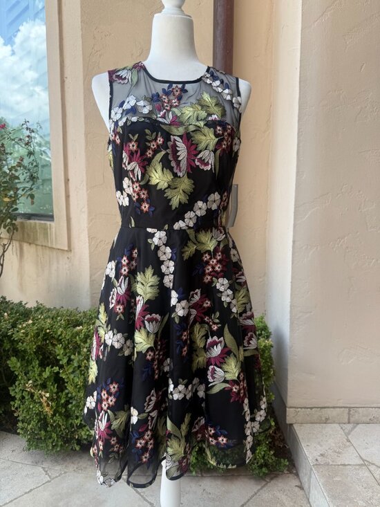 Tahari Dresses & Skirts - Tahari Arthur Levine Embroidered Fit & Flare dress, size 10